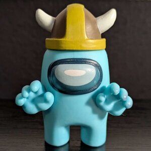 Among Us Teal Viking figurine